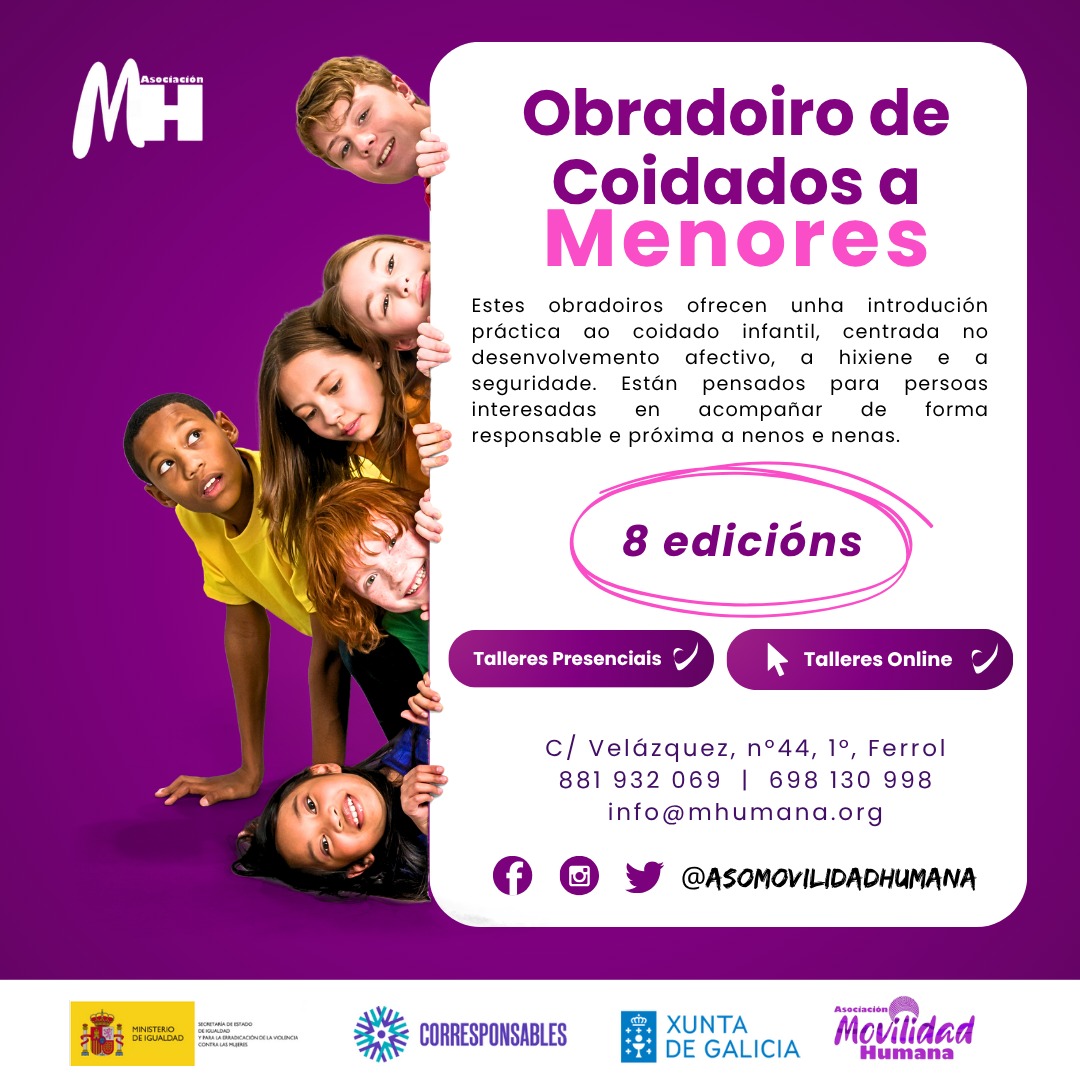 Cartel do Obradoiro de coidados a menores
